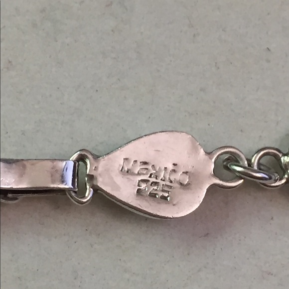 Vintage Mexico 925 silver green Turquoise bracelet - Picture 6 of 8